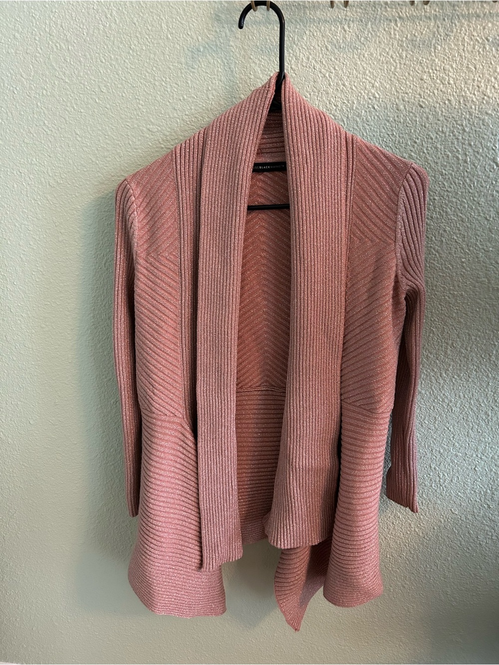 Pink Ribbed Cardigan WHBM Extra Small Petite